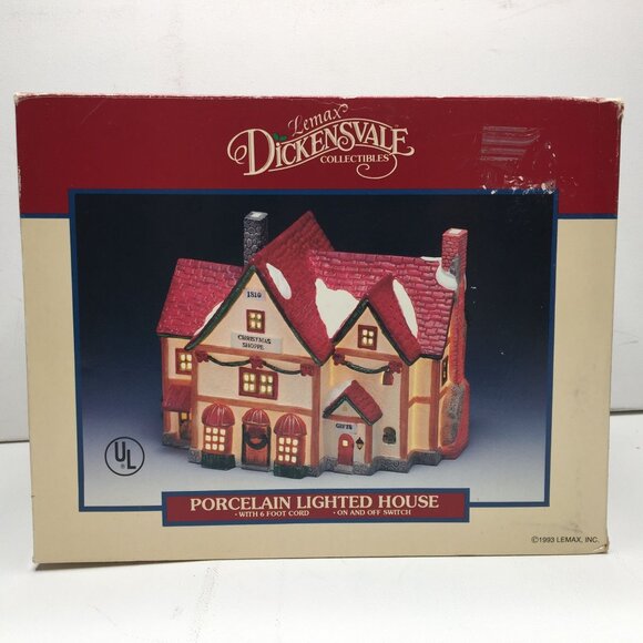 Lemax 1993 Dickensvale Christmas Village Porcelain Lighted House Shoppe 35073 - Picture 11 of 15